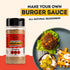 Mingle Make Your Own Burger Sauce seasoning jar styled with a homemade burger and loaded fries — Adventure Awaits