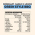 Mingle Greek Style BBQ nutrition information panel showing serving size and nutrient values — Adventure Awaits