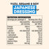 Mingle Japanese Dressing nutrition information panel for yuzu, sesame and soy — Adventure Awaits