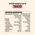 Mingle Taco recipe base nutrition information panel for four serves — Adventure Awaits
