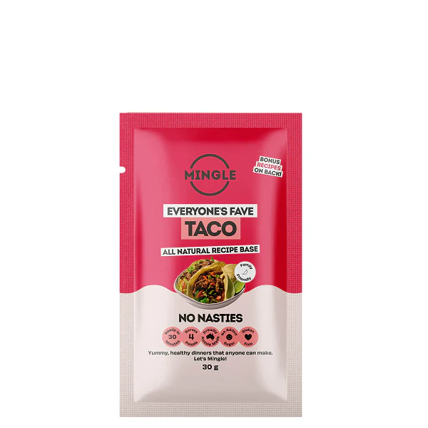 Mingle Taco all natural recipe base sachet with pink packaging — Adventure Awaits