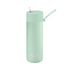 mint Frank Green bottle with flip straw lid and matching carry strap — Adventure Awaits