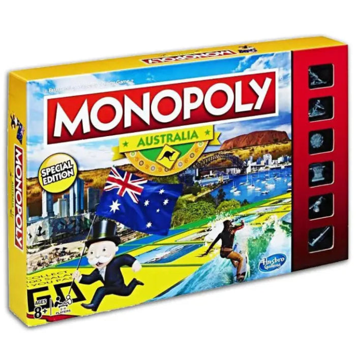 Adventure Awaits Monopoly Australia special edition board game featuring iconic Australian destinations and landmarks