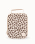 Montii kids insulated lunch bag with beige and brown leopard print, compact lunch bag with handle for school, outings or travel Adventure Awaits