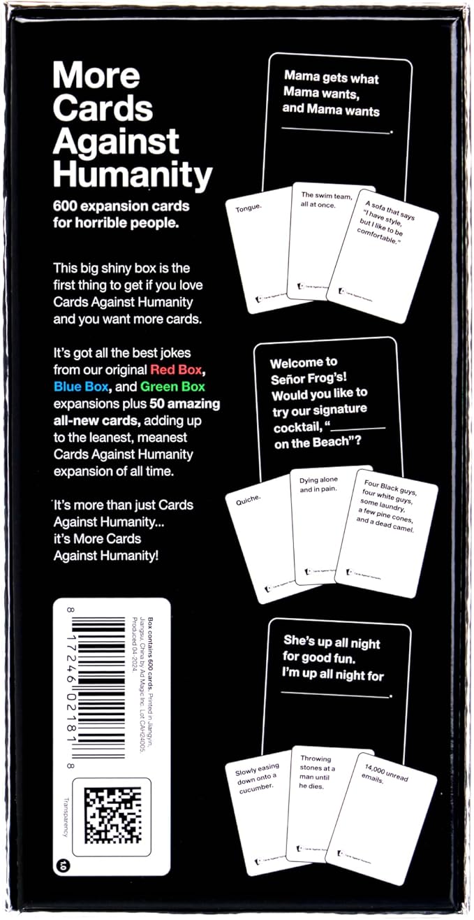 More Cards Against Humanity 600 Card Expansion Pack