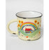 Cream country mug with rainbow, cottage, flowers and chickens — Adventure Awaits