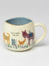Natural Life Life Is Better With You ceramic mug with farm animals, flowers and blue interior — Adventure Awaits