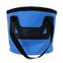 Blue and black collapsible camping bucket with carry handles for caravan and campsite use - Adventure Awaits