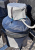 Grey Navigator Gas Bottle Buddy fitted over a caravan gas bottle with zip access for the hose - Adventure Awaits