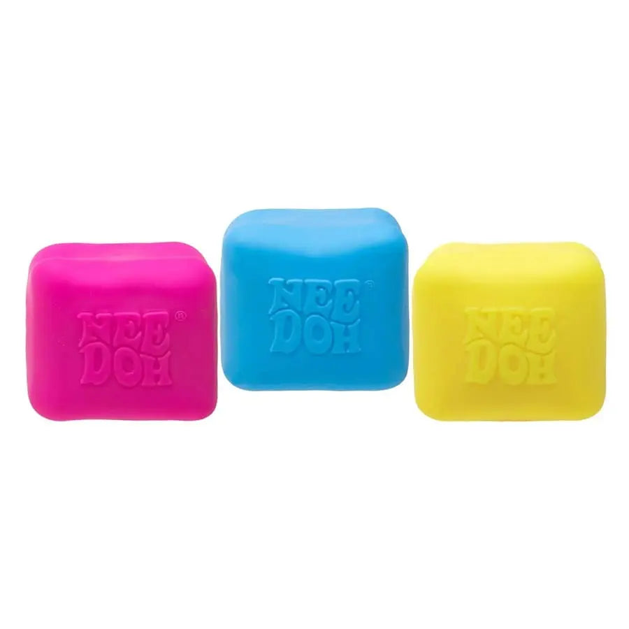 All colours of NeeDoh Colour Change Cubes on white background, Adventure Awaits
