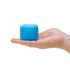 Blue NeeDoh Colour Change Cube in hand on white background, Adventure Awaits