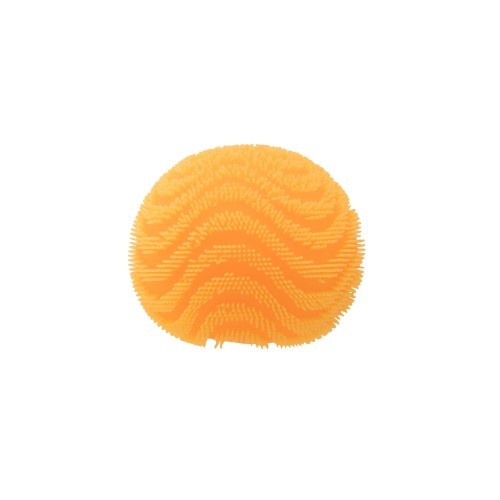 Orange NeeDoh Fuzz Ball with soft textured fibres and wavy pattern, Adventure Awaits