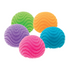 NeeDoh Fuzz Ball sensory toys in purple, green, orange, blue and pink on white background Adventure Awaits