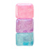 Stacked NeeDoh Nice Cubes Glitter and Glow in all colours on white background, Adventure Awaits
