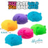 Six colorful cat-shaped ball toys with soft bristles, shown on a white background with the text 'NEE DOH FUZZWILD BALL CATS' at the top and a size marker '6.3cm' on one toy.