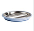 Blue baby divided suction plate side view with stainless steel sections — Adventure Awaits