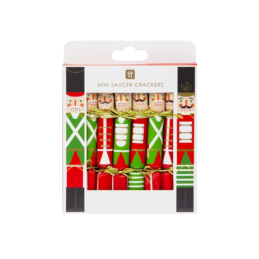 Mini Saucer Christmas Crackers | Nutcracker 8pk