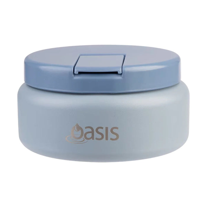 Oasis insulated food jar in light blue with secure lid, compact food storage solution for keeping meals fresh at home or travel Adventure Awaits