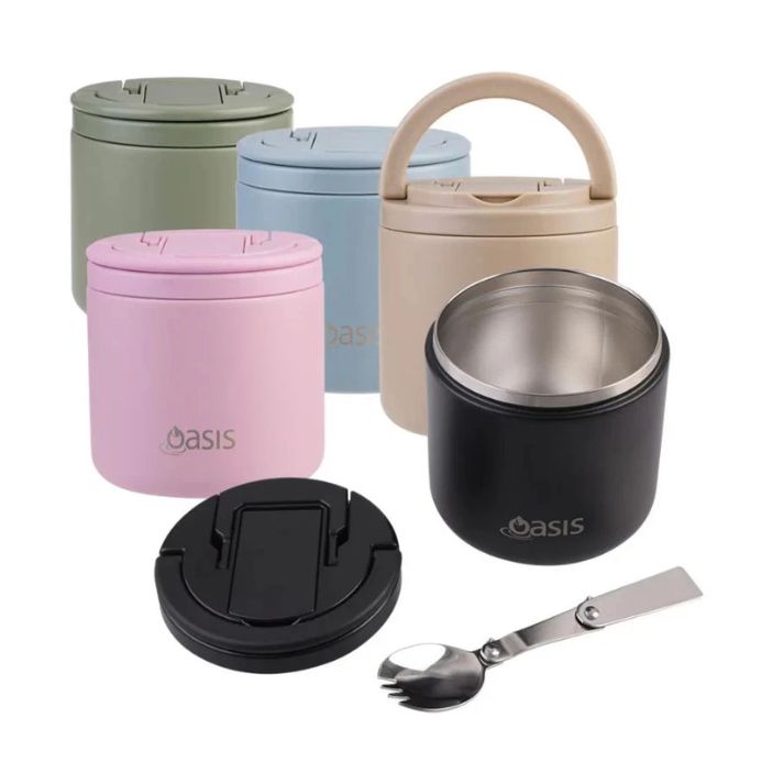 Oasis | Stainless Steel Double Wall Insulated Food Flask 500ml with Spork