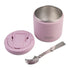 Oasis insulated food jar in pink with lid and foldable spoon, stainless steel lunch container for hot or cold meals on the go or travel Adventure Awaits