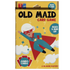 Old Maid card game packaging with superhero illustration on a yellow background