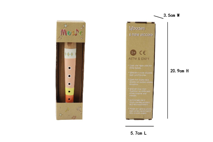 Pastel green wooden piccolo recorder