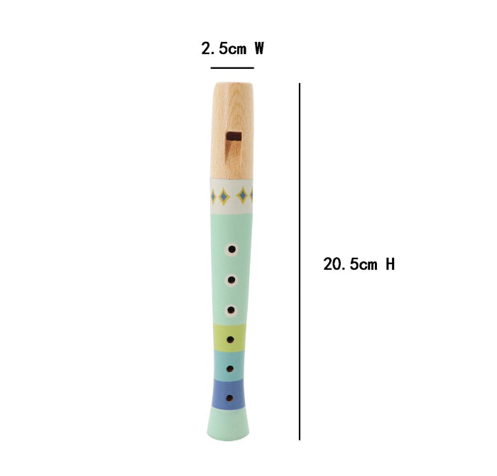 Pastel green wooden piccolo recorder