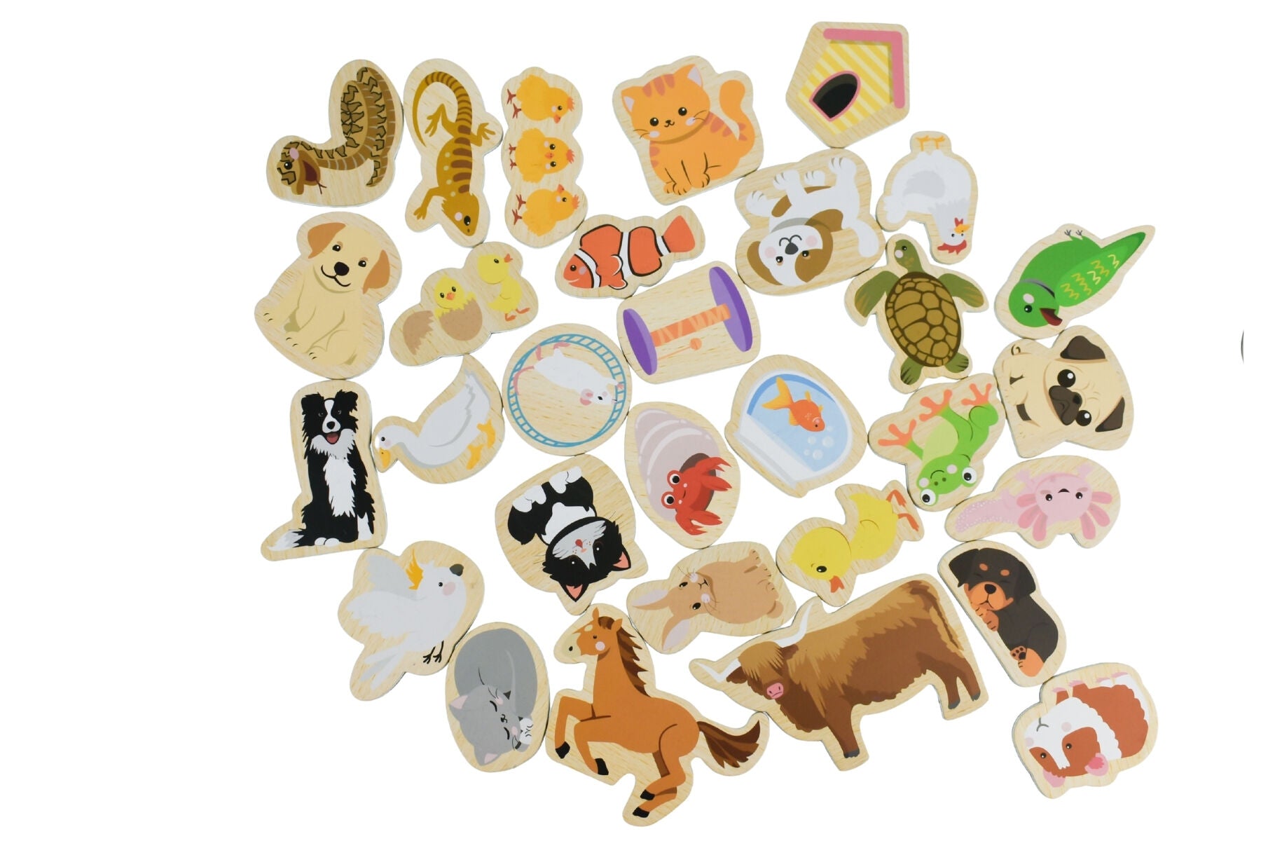 Fridge Friends Wooden Magnets | Pets 30 pcs
