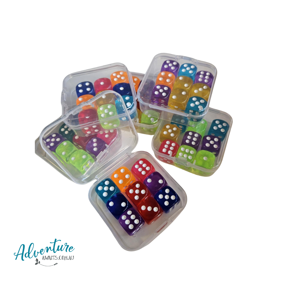 Rainbow Dice Set | 9 pack with Handy Storage Case
