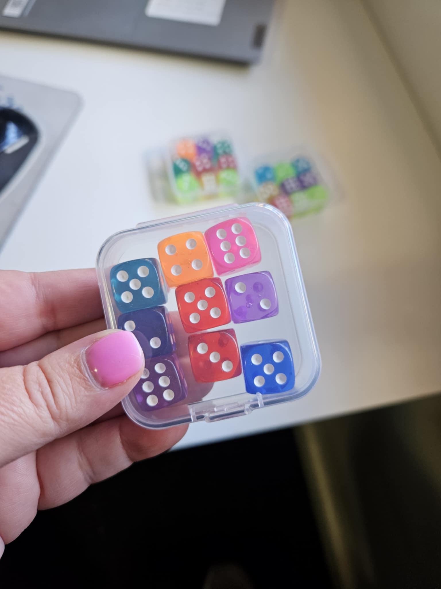 Rainbow Dice Set | 9 pack with Handy Storage Case