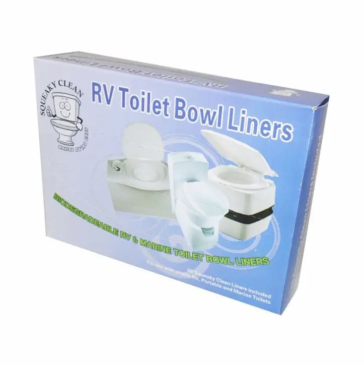 Adventure Awaits Squeaky Clean RV Toilet Bowl Liners box for portable caravan and marine toilets