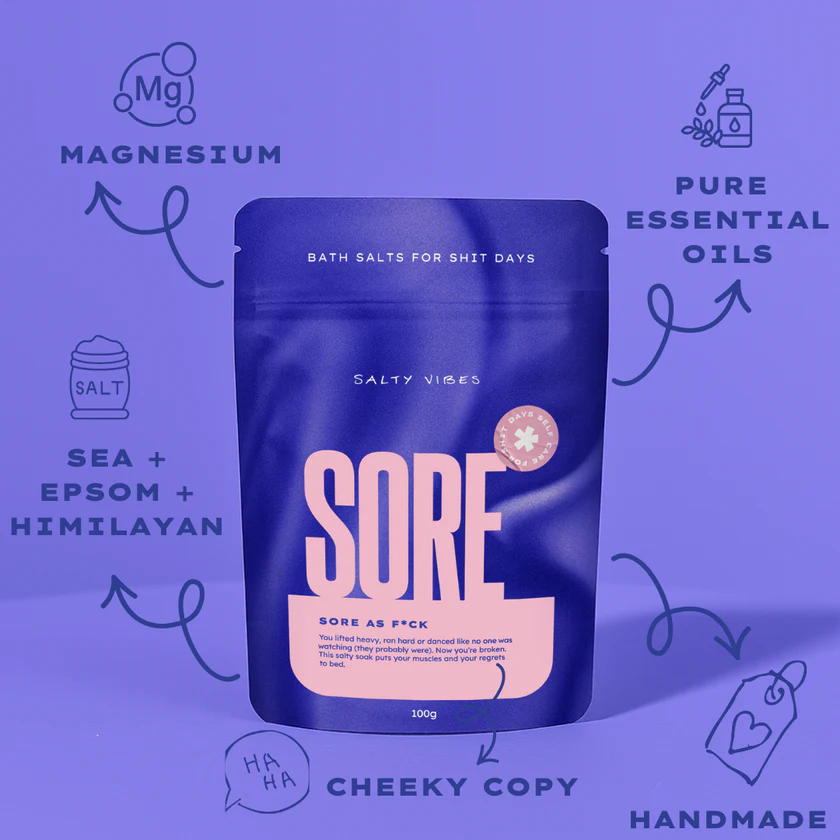 PRE ORDER Salty Vibes | Bath Salts | Sore As F*ck 100g