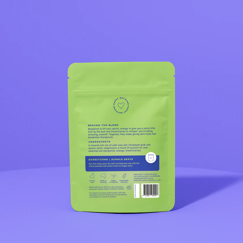 PRE ORDER Salty Vibes | Bath Salts | Zero F*cks 100g