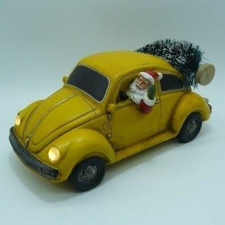 Christmas Santa in VW Classic Yellow Car with LED 008