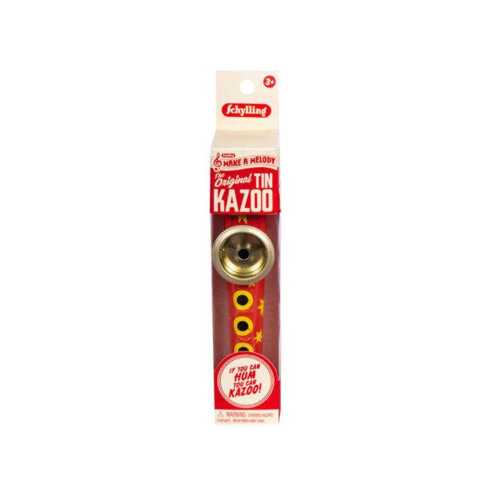 Red tin kazoo in box