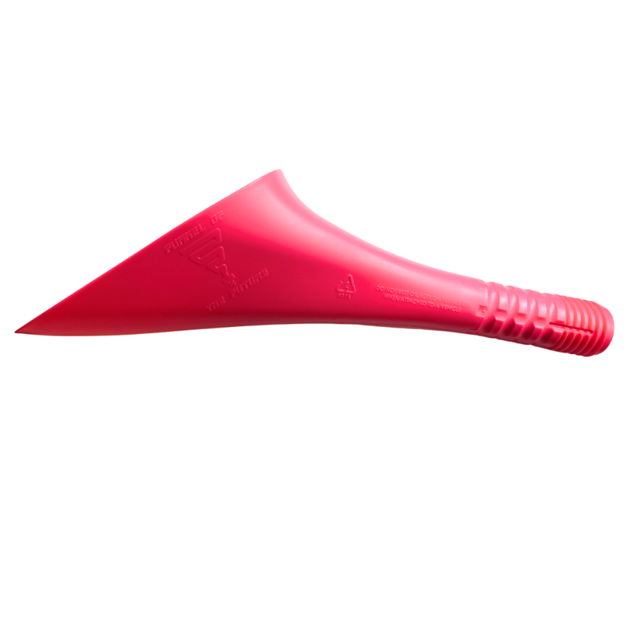 Pink fuel funnel with flexible ribbed spout for easier car and caravan refuelling — Adventure Awaits
