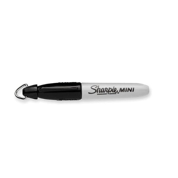 Black Sharpie Mini permanent marker with removable cap and keyring loop — Adventure Awaits