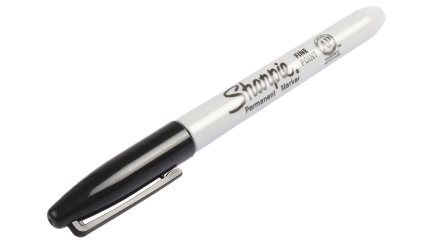 Sharpie permanent marker with black cap on a white background