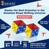 Shashibo magnetic puzzle cube primary edition showing connected geometric shape transformations with colourful red, blue and yellow panels for creative sensory play Adventure Awaits