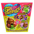 Slime Suckers 'Icky Poop' toy kit packaging, featuring a bright pink and lime green box with cartoon illustrations of a smiling poop-shaped slime character and steps to mix, gulp, and spew slime.
