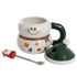Smiley Snowman Ceramic mug with spoon