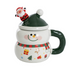 Smiley Snowman Ceramic mug with spoon