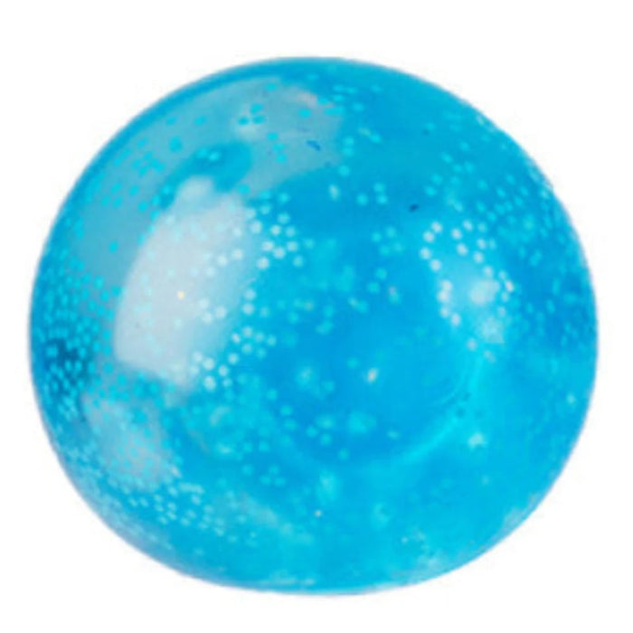 Blue glow in the dark ball squishy toy with translucent glittery finish — Adventure Awaits