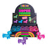 Super Squeeze glow in the dark dachshund squishy toys in blue, purple and pink display — Adventure Awaits