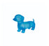 Blue translucent dachshund squishy toy on white background — Adventure Awaits