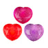 Three Smooshos super squeeze heart sensory toys in red, pink and purple — Adventure Awaits