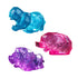 Blue hippo, pink elephant and purple pig polyhedron squishy toys with glitter finish — Adventure Awaits