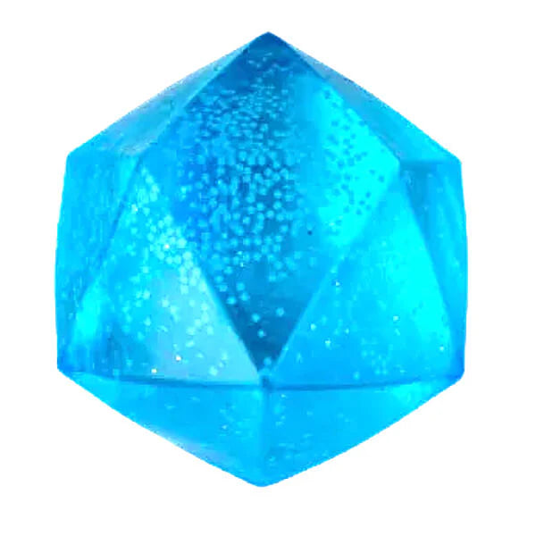 Blue diamond squishy toy with translucent glitter finish on white background — Adventure Awaits