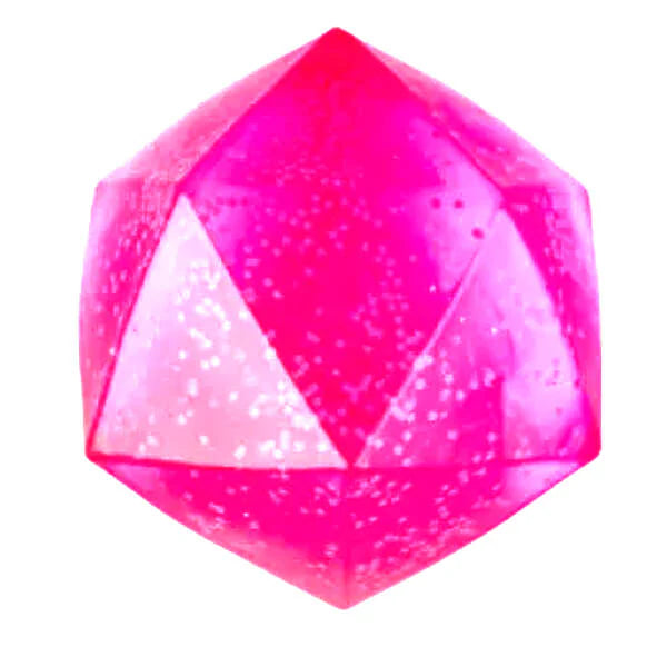 Pink diamond squishy toy with translucent glitter finish on white background — Adventure Awaits