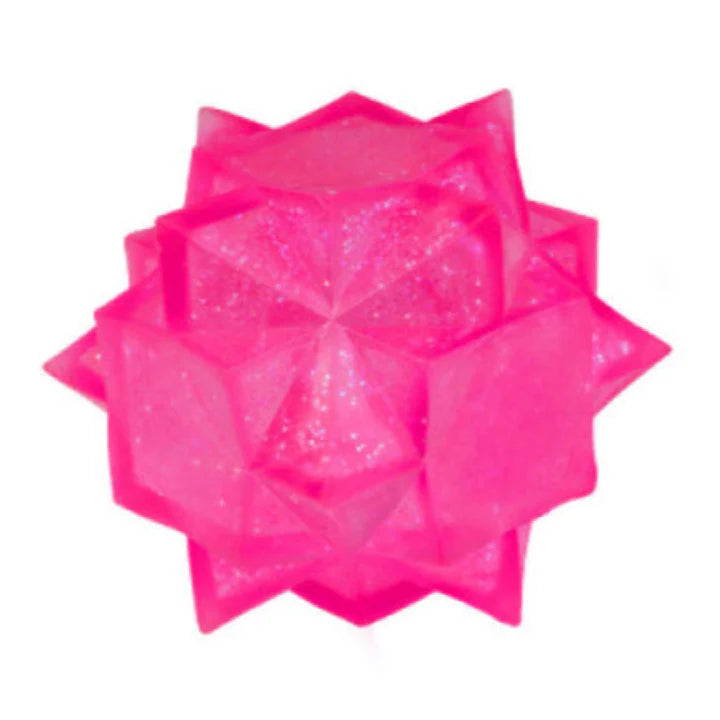 Pink starburst squishy toy with translucent spiky shape and glittery finish — Adventure Awaits